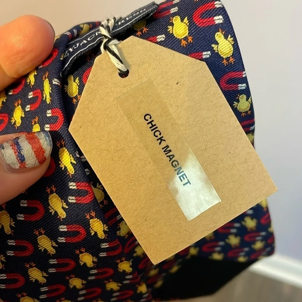 LazyJack Press Chick Magnet Silk Necktie Tie OS